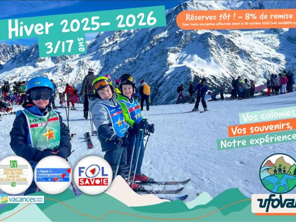 Couverture de brochure colonies vacances été 2025 UFOVAL